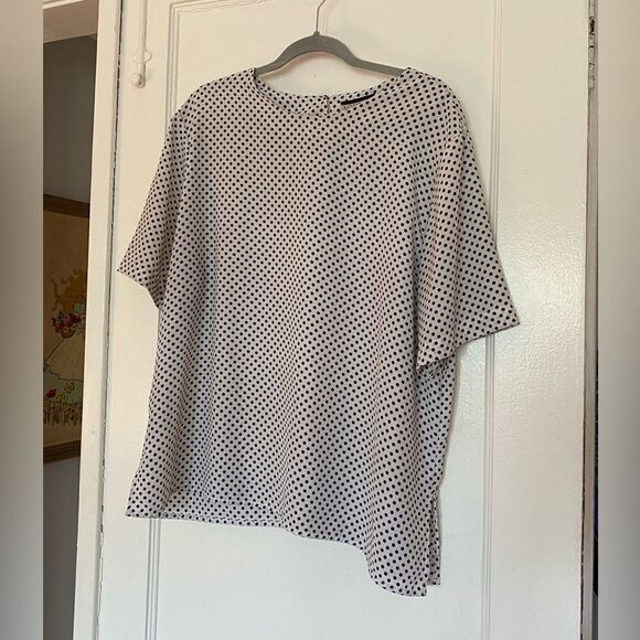 Vintage White and Black Polka Dot Top from Notations - Size XL - Picture 1 of 6
